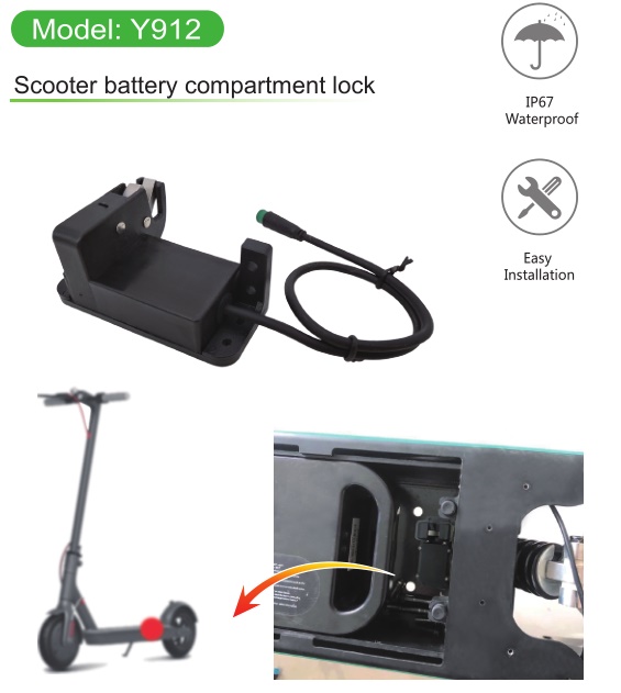 Scooter battery lock