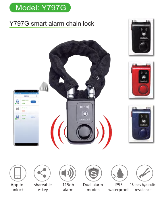 bluetooth chain lock with alarm